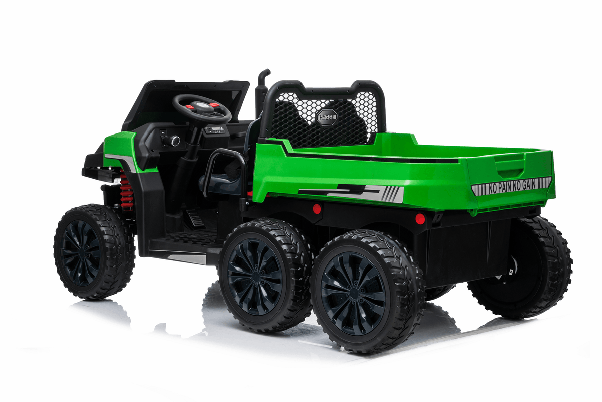 24V Farm Truck Tractor w/ Tipper 4x4 Kids Ride On Car | 800 Watts + 6 wheels + Bluetooth - Baby Cars